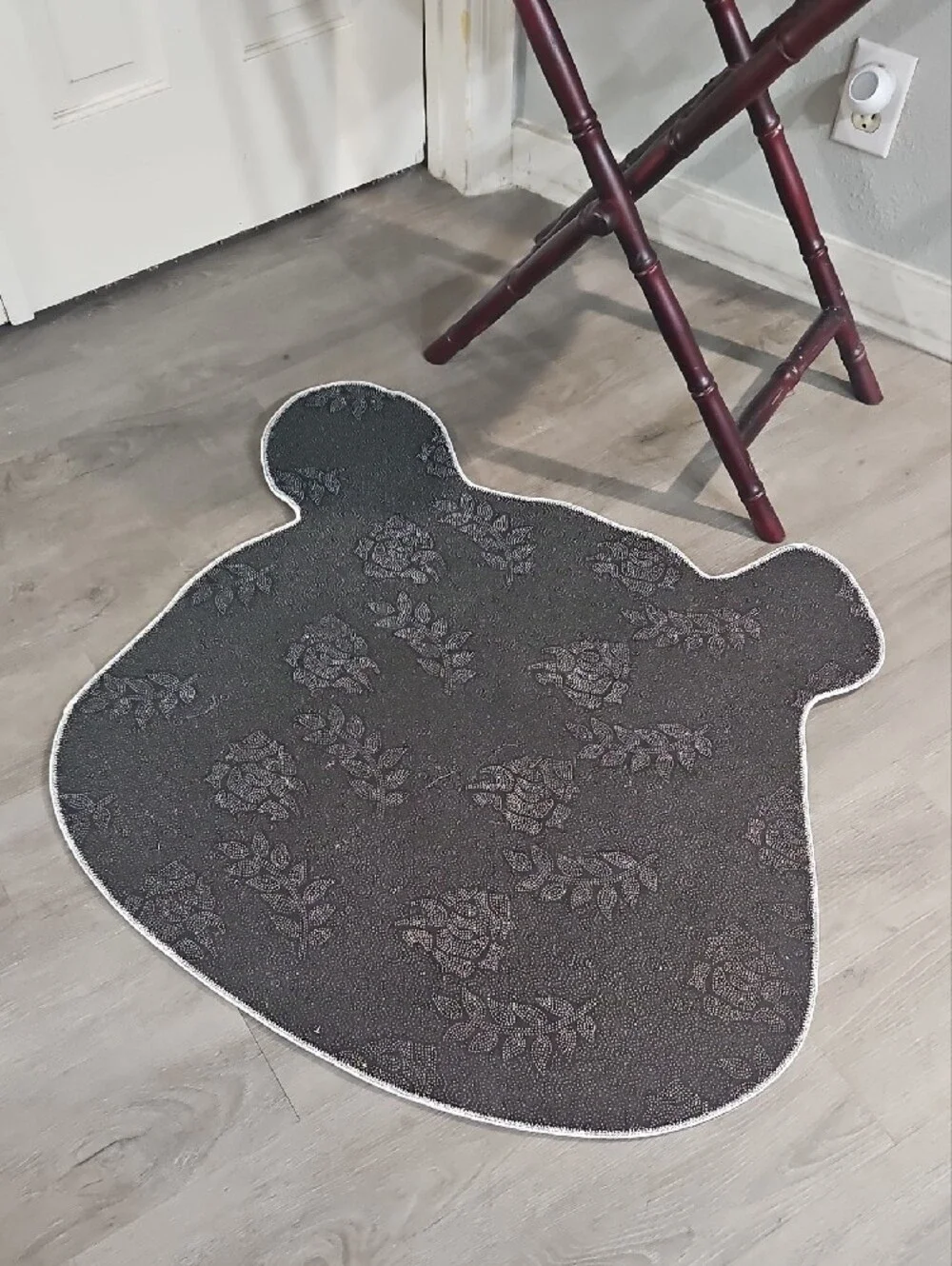 Pink Bear Face Rug - Soft Accent